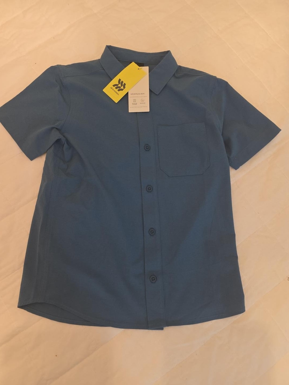 All in Motion Boys Adventure Shirt Size S 6/7 Heather Blue Quick Dry